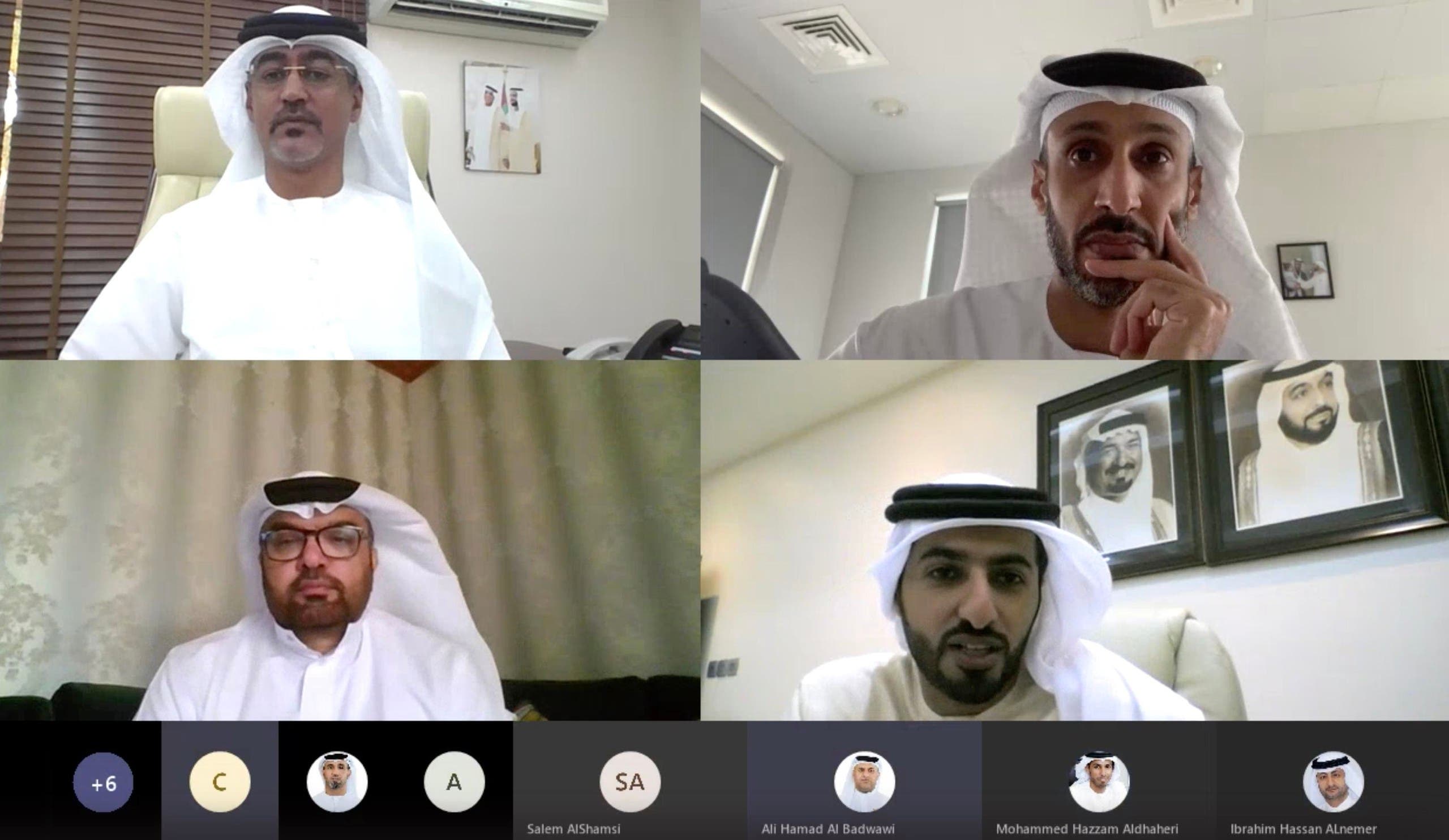 The virtual meeting of the UAE FA, chaired by Sheikh Rashid bin Humaid al-Nuaimi. (WAM)