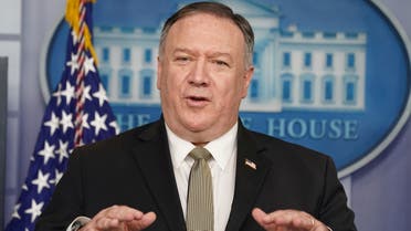 U.S. Secretary of State Mike Pompeo addresses the daily coronavirus task force briefing at the White House in Washington, U.S., April 8, 2020. REUTERS/Kevin Lamarque