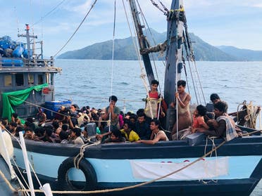 A boat - not the one referred to here - carrying suspected ethnic Rohingya migrants is seen detained in Malaysian territorial waters, in Langkawi, Malaysia April 5, 2020. (Reuters)