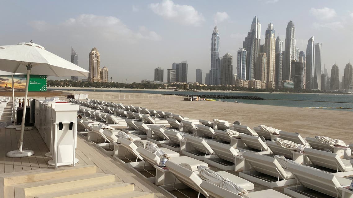 Empty beaches in Dubai. (Reuters)