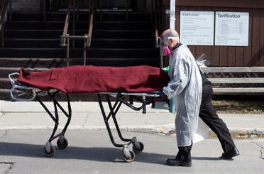 A body is removed from Centre d'hebergement Yvon-Brunet, a seniors' long-term care centre, amid the outbreak of the coronavirus disease (COVID-19), in Montreal, Quebec, Canada April 18, 2020. (Reuters)