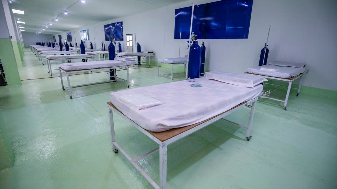 A picture taken on April 20, 2020 shows a 120-bed ward at a specialised hospital for coronavirus cases inaugurated by the Kurdish Red Crescent around 10 kilometres outside the Syrian city of Hasakeh after the first COVID-19 death was reported in the northeastern region. The United Nations on April 17 said a man aged in his fifties had on April 2 become the first fatality from COVID-19 in northeast Syria. In a region suffering from a lack of medical supplies, the news further raised fears of a breakout, including in its thronging camps for the displaced.