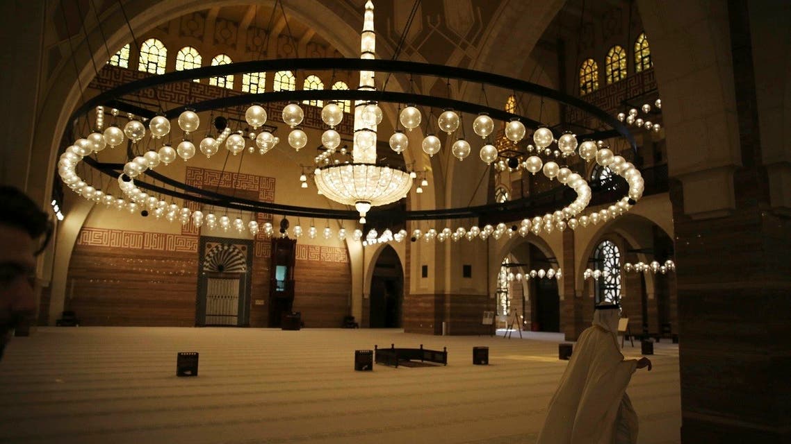 A man walks through the Al-Fateh Grand Mosque in Manama, Bahrain, on Thursday, Nov. 10, 2016. (AP)