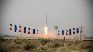 A first military satellite named Noor is launched into orbit by Iran's Revolutionary Guards Corps, in Semnan, Iran April 22, 2020. (Reuters)