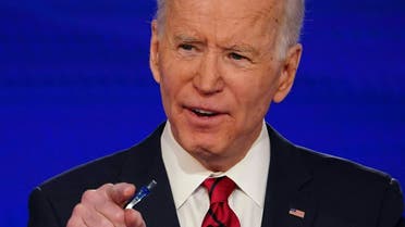 (FILES) In this file photo Democratic presidential hopeful former US vice president Joe Biden takes part in the 11th Democratic Party 2020 presidential debate in a CNN Washington Bureau studio in Washington, DC on March 15, 2020. Joe Biden, the presumptive Democratic presidential nominee, said on April 23 that he is ready to debate President Donald Trump -- be it in person or on Zoom or another online platform.