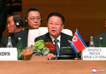 Choe Ryong Hae of North Korea speaks at NAM summit in Baku. (Reuters)