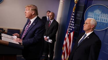 U.S. President Donald Trump leads the daily coronavirus task force briefing with Food and Drug Administration (FDA) Commissioner Dr. Stephen Hahn and Vice President Mike Pence at the White House. (Reuters)