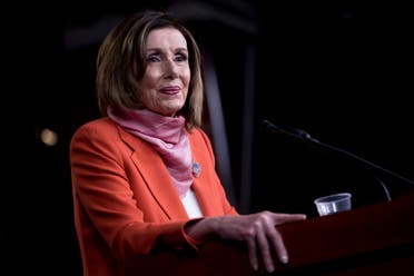 Pelosi speaks at a news conference on Capitol Hill in Washington, on April 24, 2020. (AP)