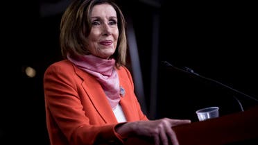 US House Speaker Nancy Pelosi speaks at a news conference on Capitol Hill in Washington, on April 24, 2020. (AP)