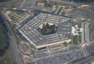 In this file photo taken on October 30, 2018 the Pentagon is seen from an airplane over Washington, DC. (AFP)
