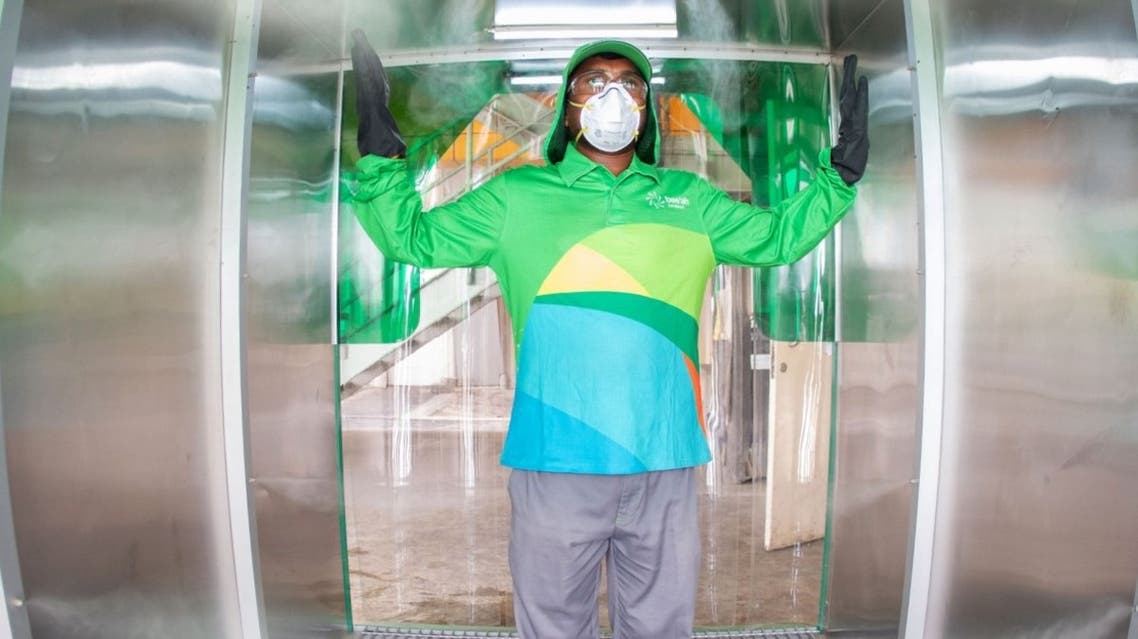 A Bee'ah disinfection pod, April 27, 2020. (WAM)