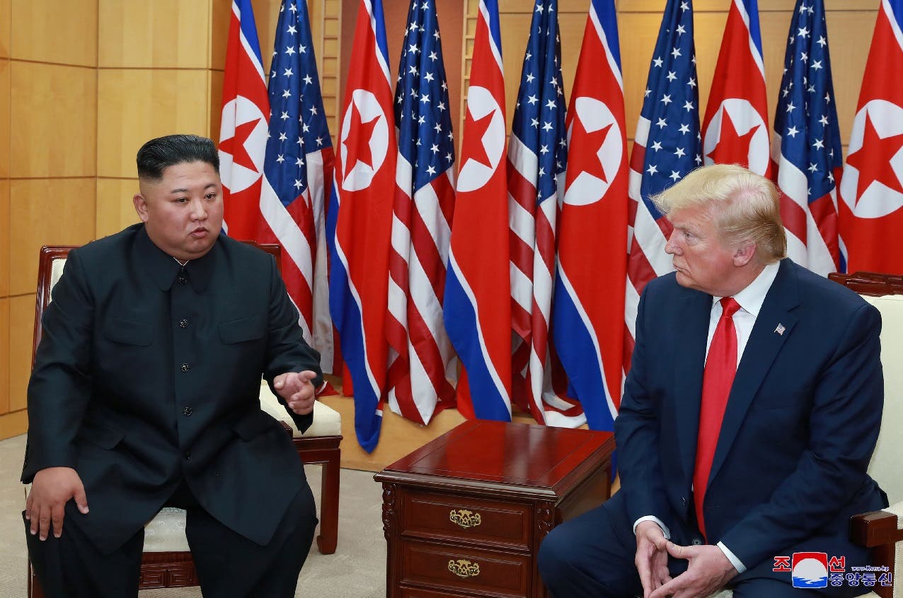 A meeting between Donald Trump and Kim Jong Un in 2019 in the buffer zone between the two Koreas 