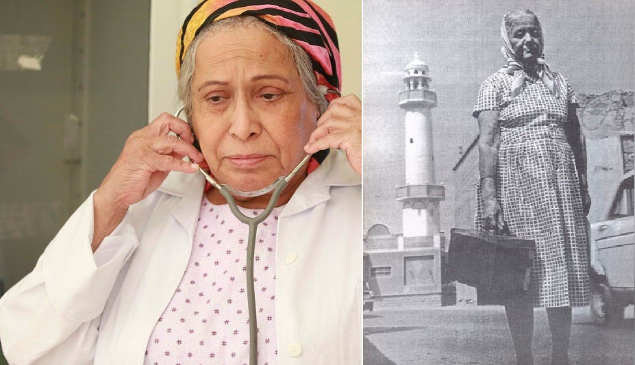 Kuwaiti veteran actress Hayat al-Fahad pictured on the left in her Umm Haroun charachter, while real-life Jewish Bahraini midfire Umm Jaan pictured on the right.