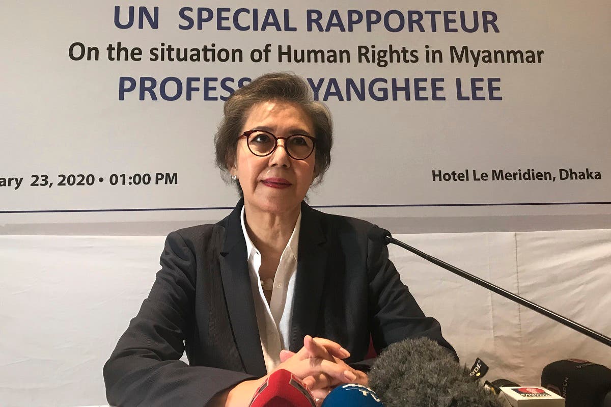 UN Special Rapporteur Yanghee Lee speaks during a press conference in Dhaka, Bangladesh, January 23, 2020. (File photo: AP)