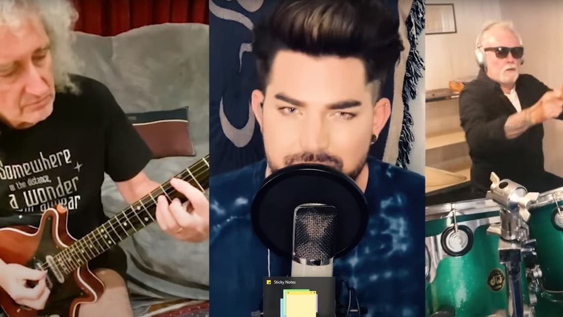 Queen members Brian May, Roger Taylor and solo artist Adam Lambert in their respective homes recorded a spontaneous new version of Queen’s classic anthem with some subtle changes. (Youtube)
