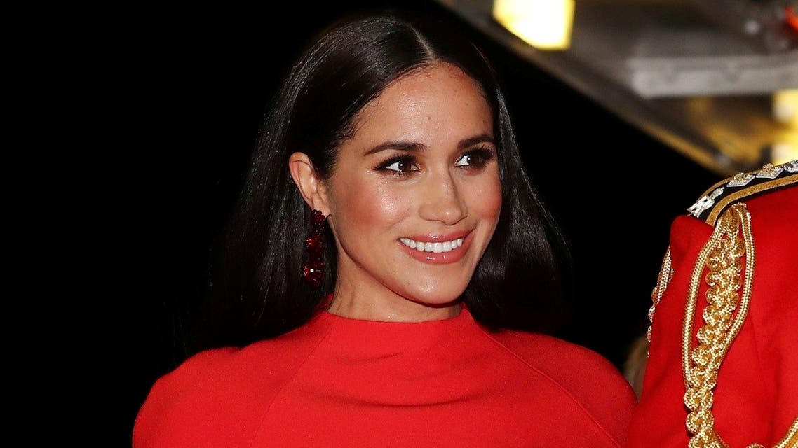Britain's Prince Harry and Meghan, Duchess of Sussex arrive at the Royal Albert Hall in London, Saturday March 7, 2020, to attend the Mountbatten Festival of Music. (AP)