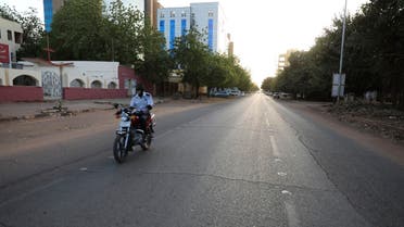 An empty avenue is seen in Khartoum , Sudan, Tuesday, March 24, 2020 as Sudanese government ordered a nighttime curfew to prevent the spread of the coronavirus. (AP Photo/Marwan Ali)