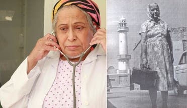 Kuwaiti veteran actress Hayat al-Fahad pictured on the left in her Umm Haroun charachter, while real-life Jewish Bahraini midfire Umm Jaan pictured on the right.