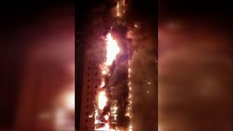 Watch: Residential tower in UAE's Sharjah catches fire, seven people injured