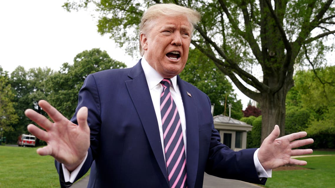 U.S. President Donald Trump speaks to reporters as he departs on travel to Phoenix, Arizona from the South Lawn of the White House in Washington, U.S., May 5, 2020. REUTERS