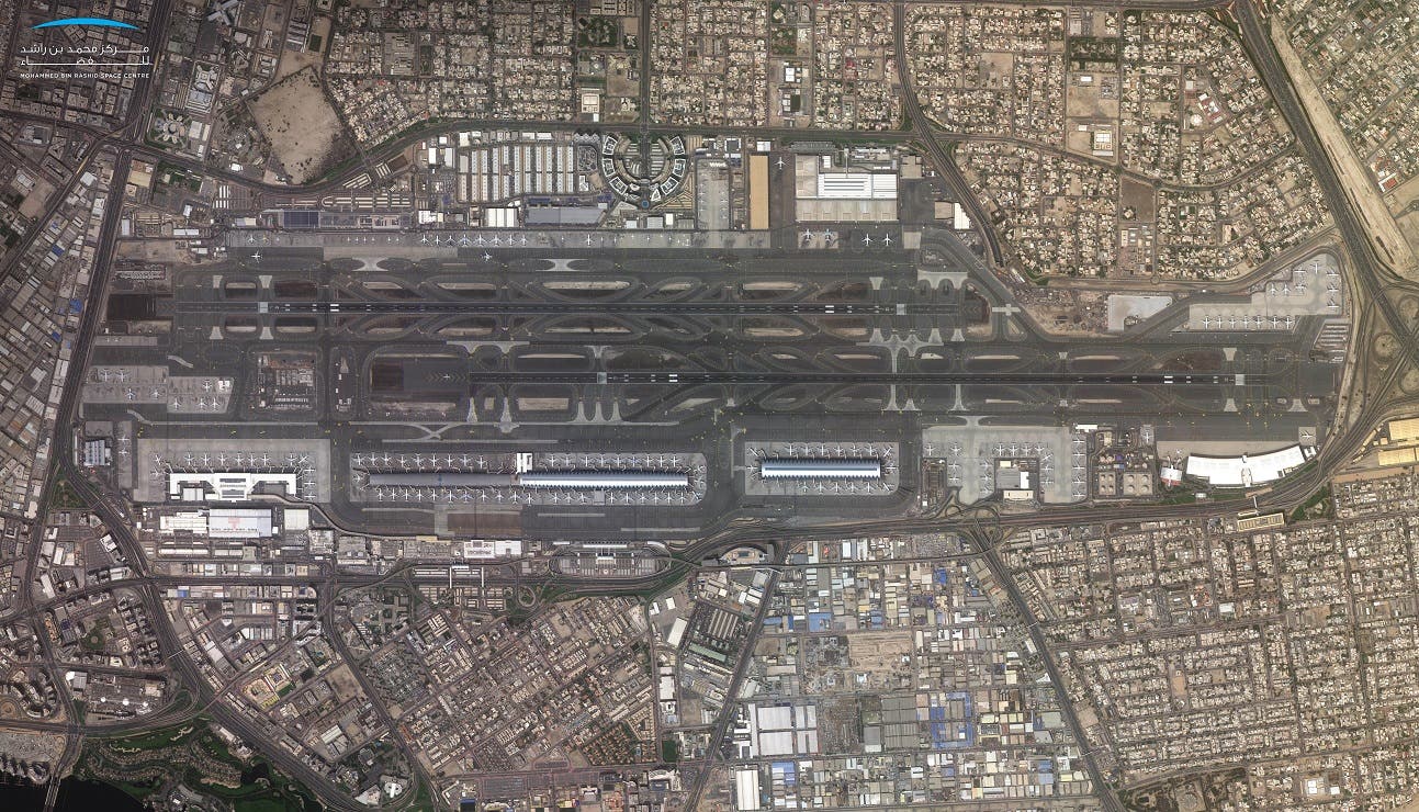 Dubai International Airport, UAE taken by KhalifaSat. (Supplied/MBRSC)
