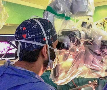 Hani al-Jahani during the operation at Colmar Hospital in France.  