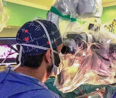 Hani al-Jahani during the operation at Colmar Hospital in France.