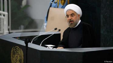 حسن روحانی در حال سخنرانی در مجمع عمومی - 2013