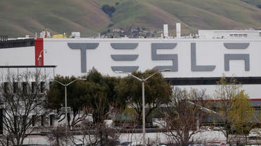 A view of Tesla's US vehicle factory in Fremont, California, on March 18, 2020. (Reuters) 