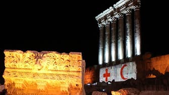 Watch: Lebanon’s Baalbek lights up Roman Temple in tribute to medics 
