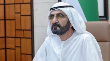 Sheikh Mohammed bin Rashid Al Maktoum, Vice President, Prime Minister and Ruler of Dubai during a remote UAE government meeting. (Twitter)