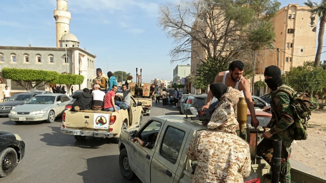 عناصر تقاتل إلى جانب ميليشيات الوفاق في ليبيا - فرانس برس