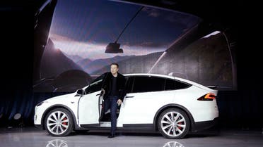 Elon Musk, CEO of Tesla Motors Inc., introduces the Model X car at the company's headquarters Tuesday, Sept. 29, 2015, in Fremont, Calif. (AP)
