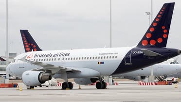Brussels Airlines planes stand on the tarmac at Brussels Airport, after the suspension of more than 2/3 of the flights of Brussels Airlines, in Zaventem on March 20, 2020. (AFP)