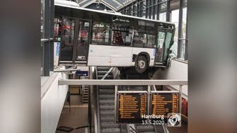 Bus crashes into a bus station in German city of Hamburg