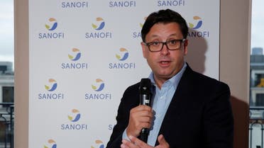 Paul Hudson, Chief Executive Officer of Sanofi, speaks during a meeting in Paris, France, October 1, 2019. (Reuters)