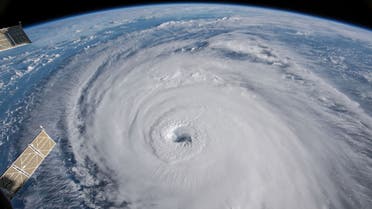 Hurricane Florence is shown churning in the Atlantic Ocean as viewed by cameras outside the International Space Station, September 12, 2018. (NASA handout via Reuters)