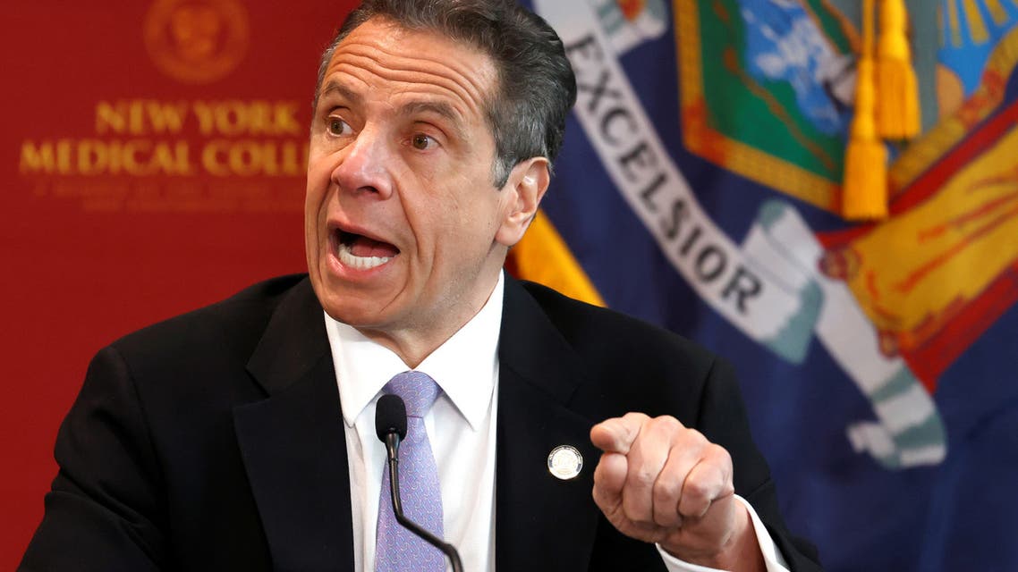New York Governor Andrew Cuomo holds his daily briefing at New York Medical College during the outbreak of the coronavirus in Valhalla, on May 7, 2020. (Reuters) 