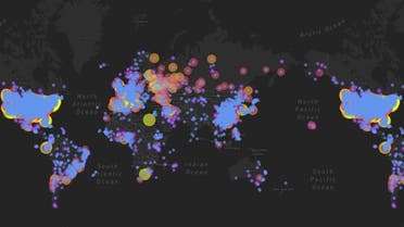 Coronavirus outbreak world map. (Screengrab/Health map)