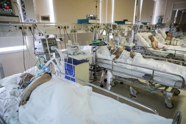 Patients receive treatment in an intensive care unit of the Central Clinical Hospital RZD-Medicine, which delivers medical aid to people infected with the coronavirus disease, Moscow, Russia, May 18, 2020. (Reuters)
