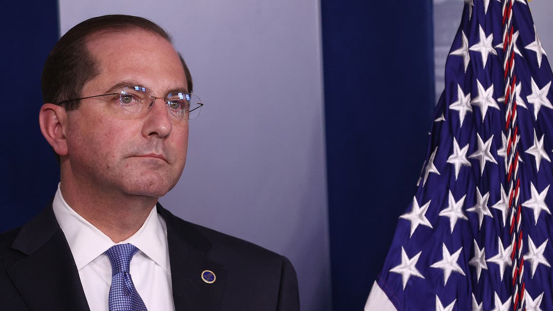 WASHINGTON, DC - APRIL 03: Secretary of Health and Human Services, Alex Azar, attends the White House Coronavirus Task Force briefing April 3, 2020 in Washington, DC. President Trump announced that Americans in virus hot spots should wear a mask when out in public as the death rate caused by coronavirus has nearly doubled in three days in New York City while the nation continues to reel from the impacts of COVID-19. Win McNamee/Getty Images/AFP