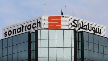 The logo of the state energy company Sonatrach is pictured at the headquarters in Algiers, Algeria November 20, 2019. (Reuters)