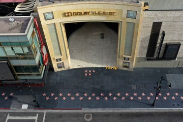 The Dolby Theatre, where the Academy Awards red carpet is placed, is seen empty on Hollywood Boulevard during the global outbreak of coronavirus disease (COVID-19), in Hollywood, Los Angeles. (Reuters)
