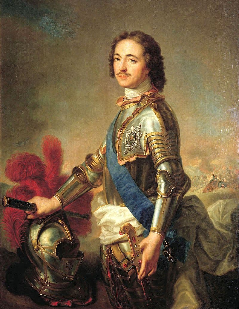 لوحة زيتية تجسد بطرس الأكبر امبراطور روسيا
