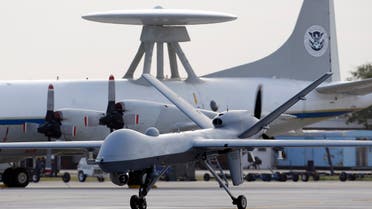 A Predator B unmanned aircraft taxis at the Naval Air Station in Corpus Christi, Texas. (AP)
