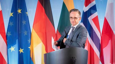  German Foreign Minister Heiko Maas briefs the media prior to the Foreign Ministers’ Meeting of the Council of the Baltic Sea States at the foreign ministry in Berlin, Germany, on Tuesday, May 19, 2020. (AP)