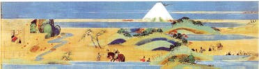 رسم على لفافة لجبل فوجي من القرن الرابع عشر