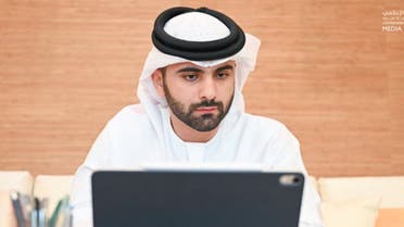 Sheikh Mansoor bin Mohammed chairs Dubai’s Supreme Committee of Crisis and Disaster Management meeting. (Dubai Media Office, Twitter)