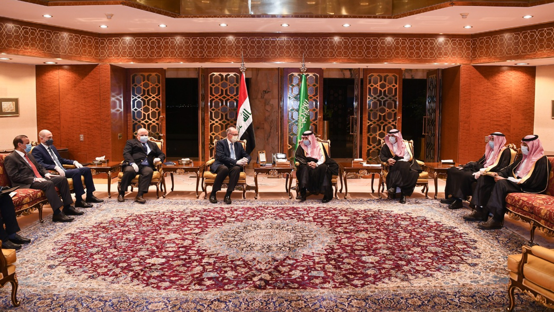 Iraqi delegates to Saudi Arabia meet at distance. (Twitter, SPAregions)