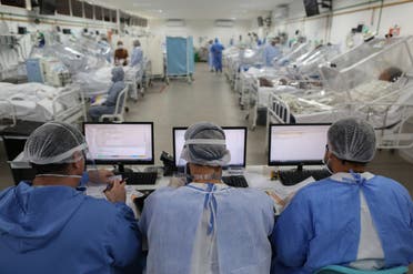 View of the Intensive Care Unit treating coronavirus patients in the Gilberto Novaes Hospital in Manaus, Brazil, on May 20, 2020. (AFP)